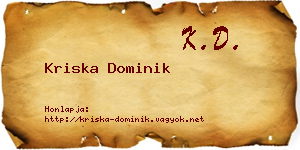 Kriska Dominik névjegykártya